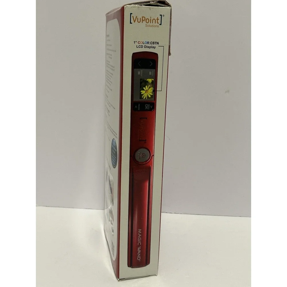 VuPoint Solutions Magic Wand Wireless Portable Handheld Scanner Model ST440R RED
